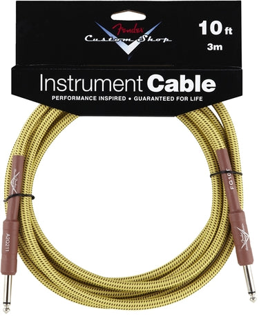 Cable Fender Custom Shop Plug A Plug 3mts. Tejido Ama/Cafe, 0990820028